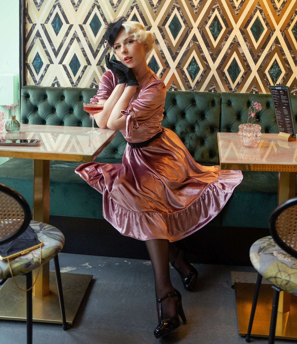 Années 40 Rétro Chemisier Velours Romantique - Ma Penderie Vintage