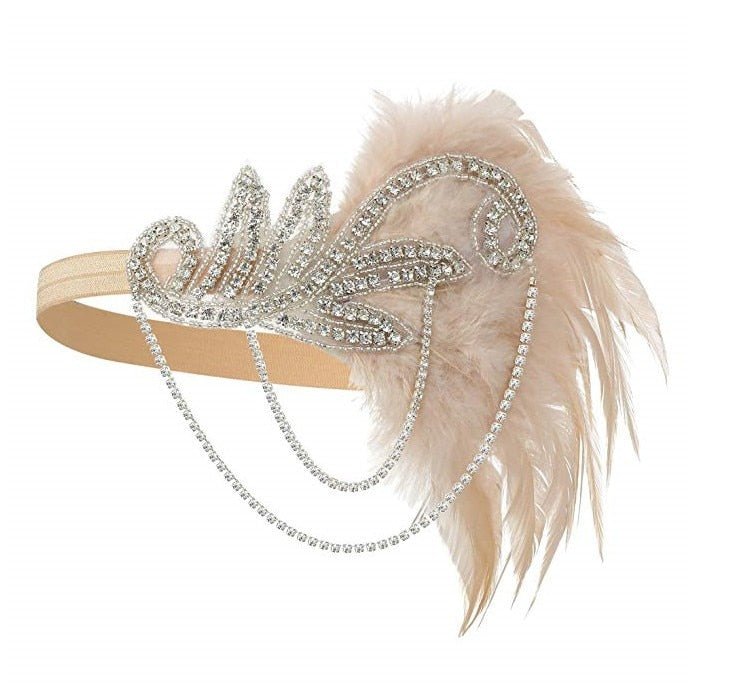 Années 20 Headband Charleston Paillettes et Plumes - Ma Penderie Vintage