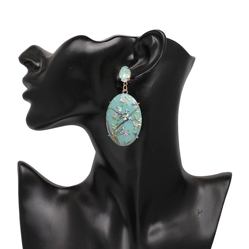 Années 40 Boucles d'oreilles Fleur Orientale - Ma Penderie Vintage