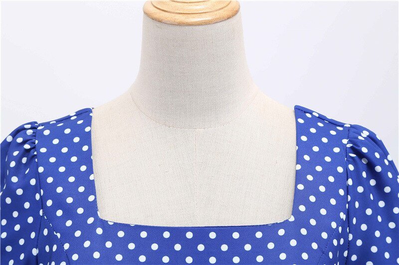 Années 50 Robe Col Carré À Pois Lucille - Ma Penderie Vintage