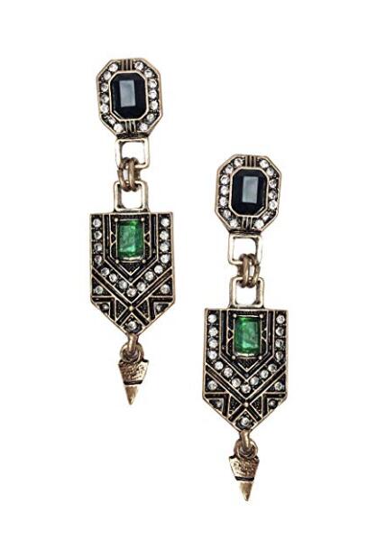 Années 20 Boucles d'oreilles Pendantes Art Deco Gatsby - Ma Penderie Vintage