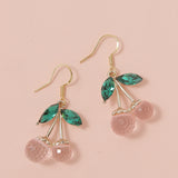 Années 80 Boucles d'oreilles Cerise Cristal - Ma Penderie Vintage