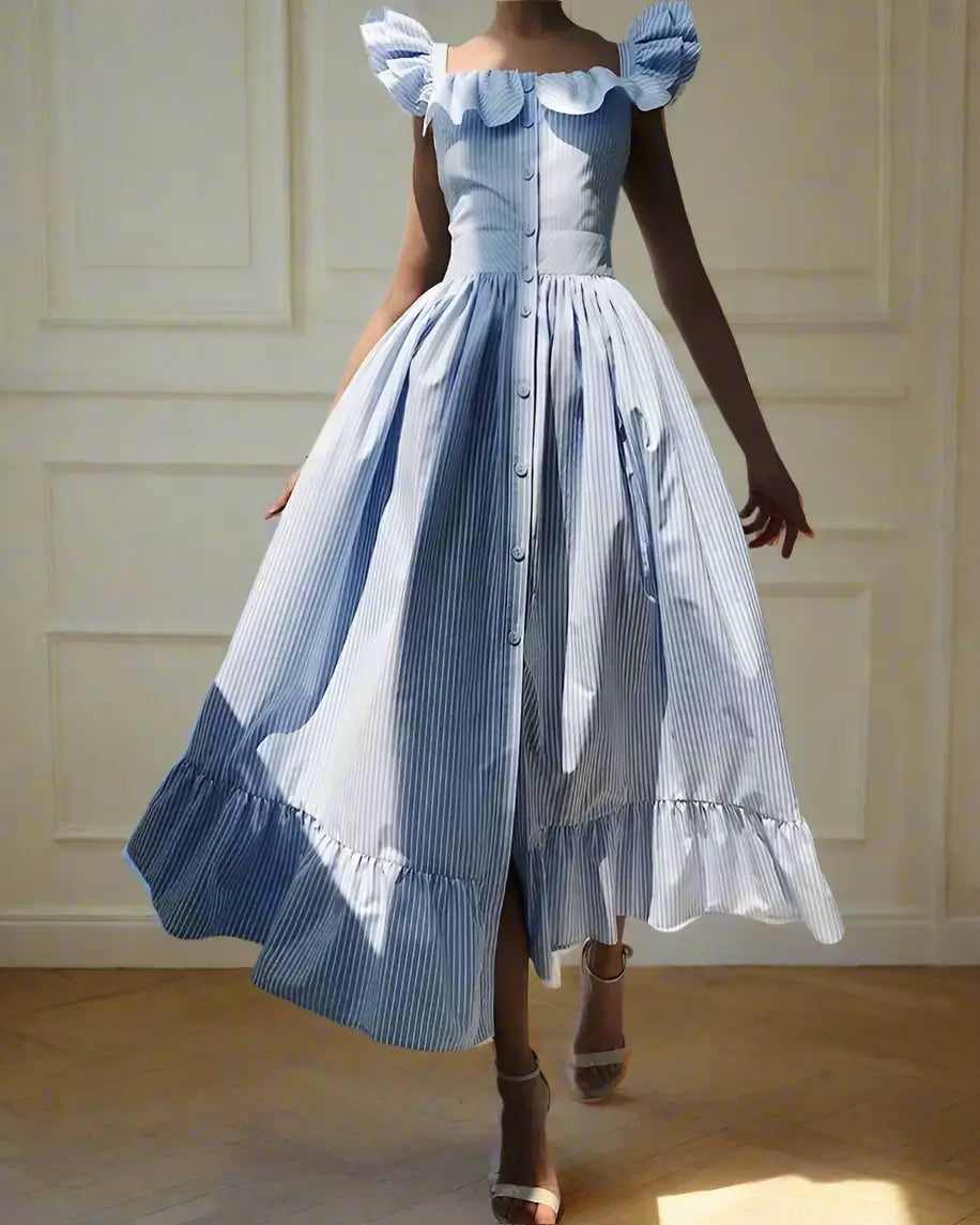 Années 60 Robe d’été À Volants En Popeline - Ma Penderie Vintage