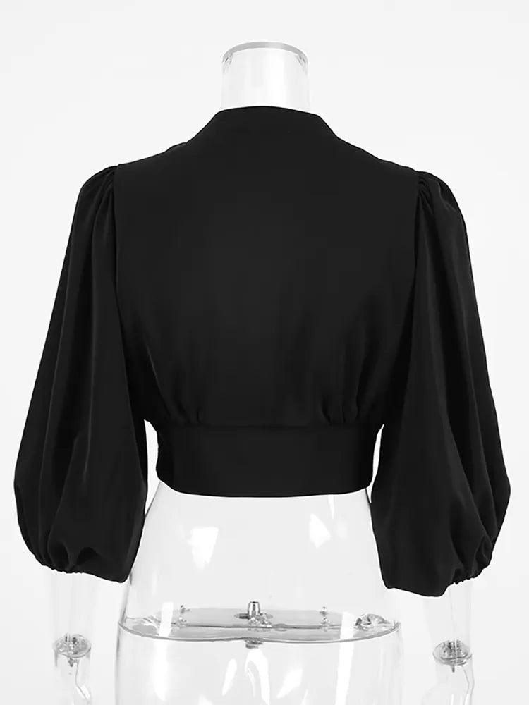 <tc>1970's</tc> Retro Ossie Puff Sleeve Blouse