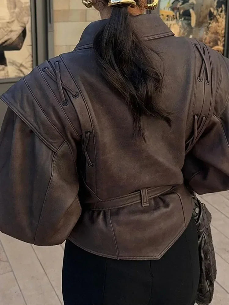 Années 80 Veste Biker Vintage Faux Cuir - Ma Penderie Vintage