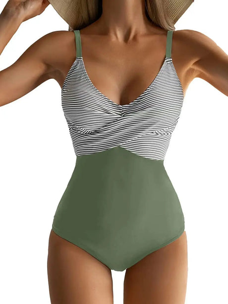<tc>Años 80</tc> Traje de baño de una pieza estampado