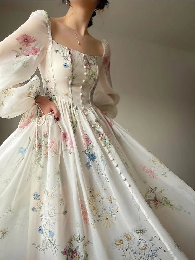 Années 60 Robe Midi Imprimée Provence Glamour - Ma Penderie Vintage