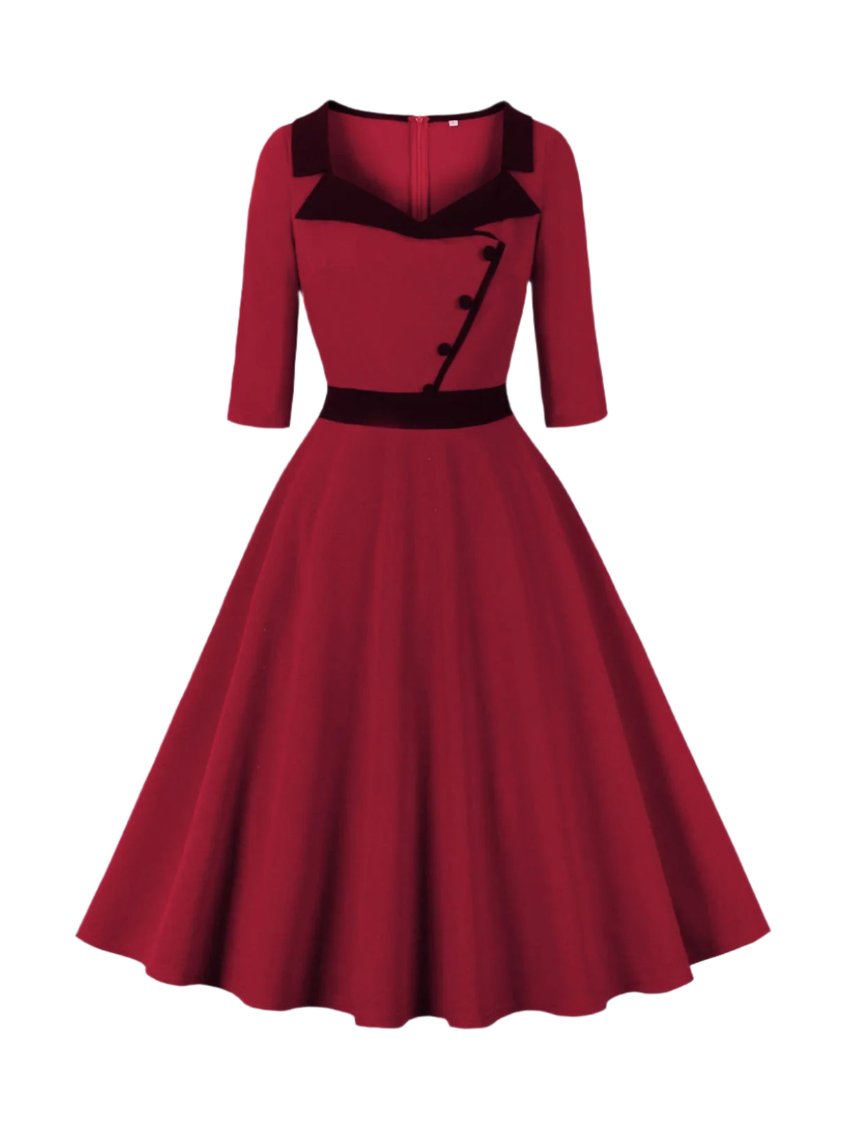 - <tc>1960's</tc> Two-tone Retro Trapeze Dress