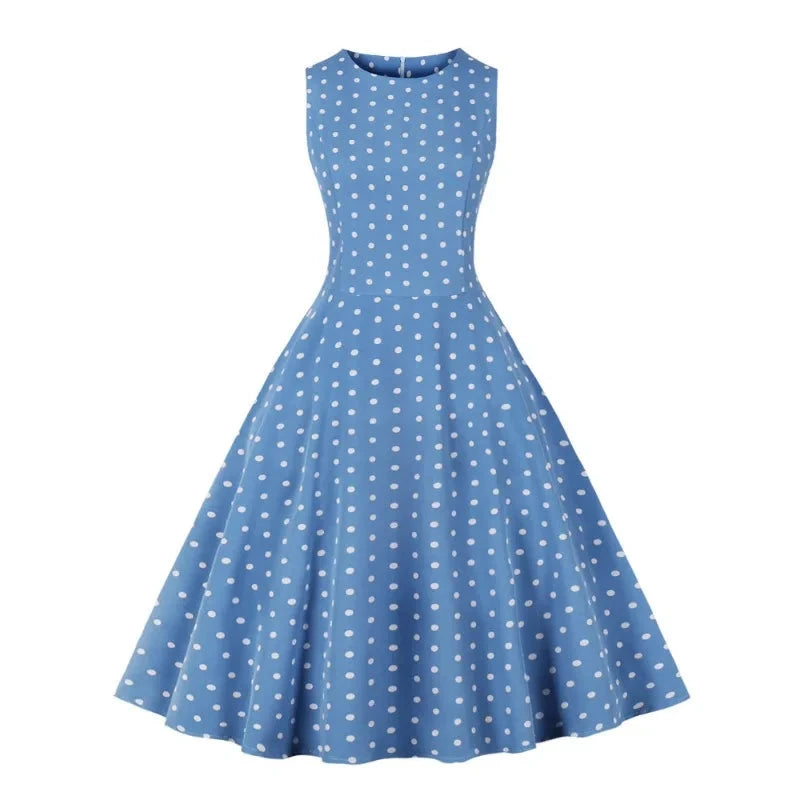 Années 50 Robe De Jour Imprimé À Pois Lucille - Ma Penderie Vintage