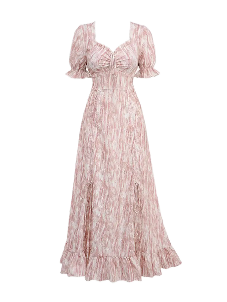 Années 70 Robe Maxi Boheme à Volants - Ma Penderie Vintage