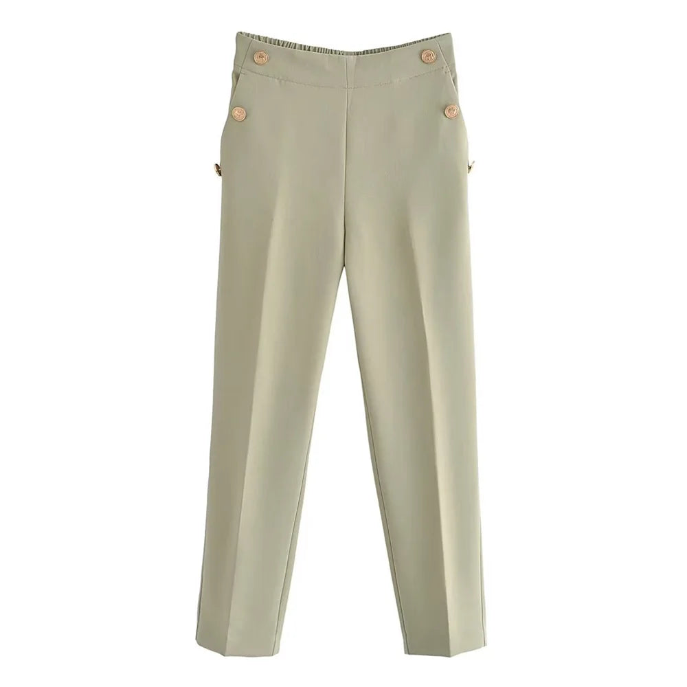 Années 80 Pantalon Capri Boutons Rétro - Ma Penderie Vintage