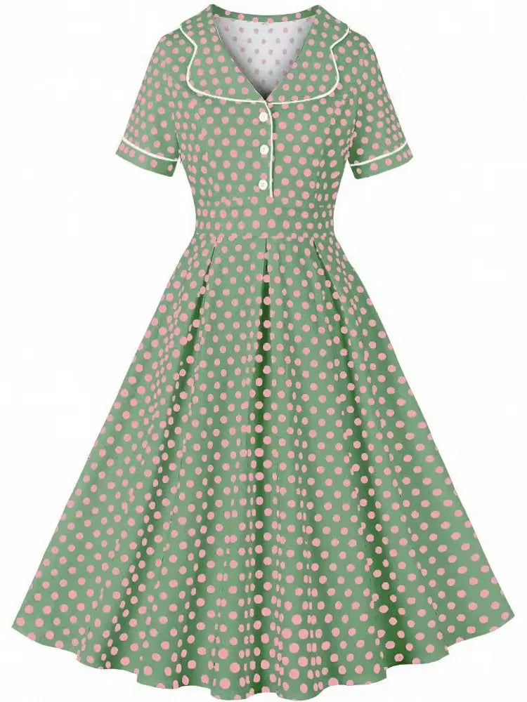 Années 50 Robe De Jour Imprimée Mad Men - Ma Penderie Vintage