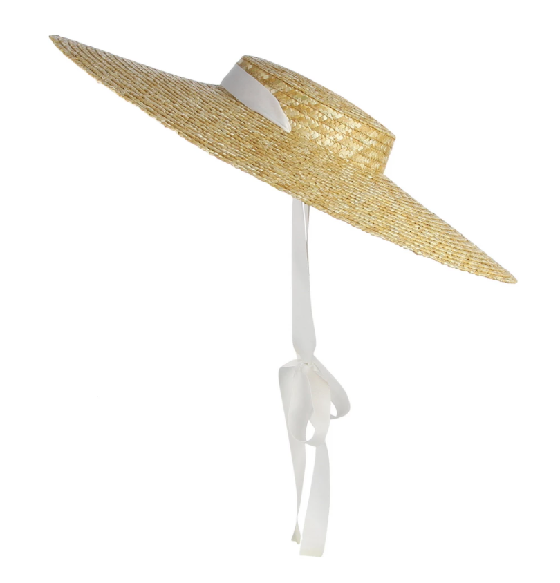 Années 60 Chapeau de Paille Glamour Rétro Blanc - Ma Penderie Vintage