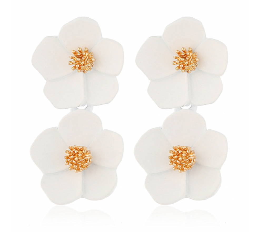 <tc>Años 60</tc> Pendientes de flores colgantes retro