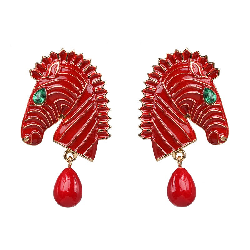 Années 70 Boucles d'Oreilles Safari Rétro