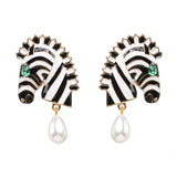 Années 70 Boucles d'Oreilles Safari Rétro