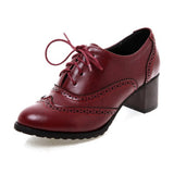 Années 40 Chaussures À Talon Rétro Oxford Merlot - Ma Penderie Vintage