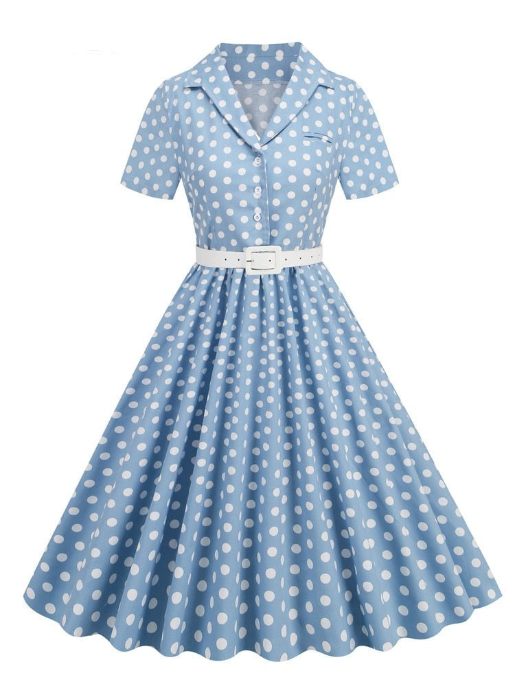 Années 50 Robe Évasée À Pois Rétro Mad Men - Ma Penderie Vintage