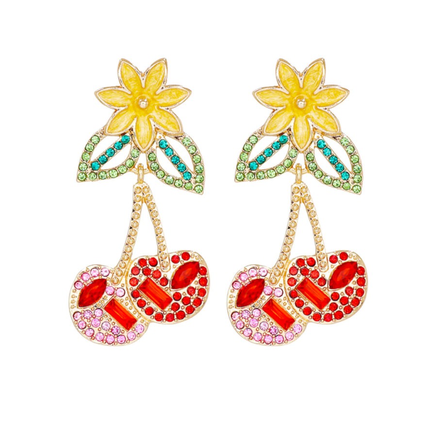 <tc>Años 60</tc> Pendientes retro Joyas de cristal