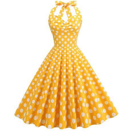 Années 50 Robe Trapèze Pin Up Imprimée À Pois - Ma Penderie Vintage