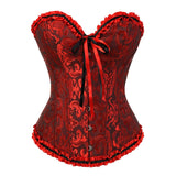 Années 50 Corset Bustier Rétro Bettie Page Rouge/Noir - Ma Penderie Vintage