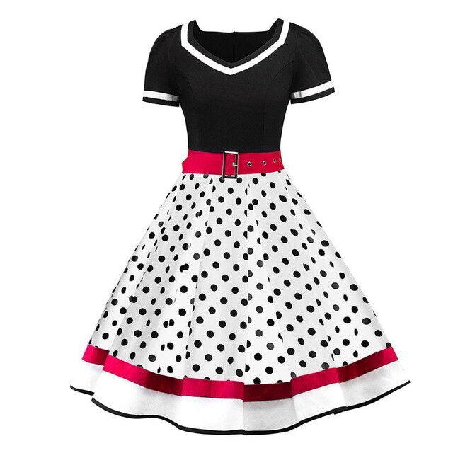 Années 60 Robe De Jour A Pois Rock A Billy Grandes Taille