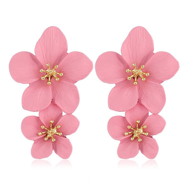 <tc>Años 60</tc> Pendientes de flores colgantes retro