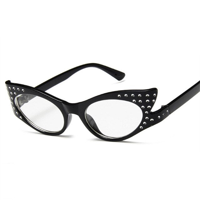 Années 60 Lunettes De Soleil Studs Cat Eye Transparent - Ma Penderie Vintage